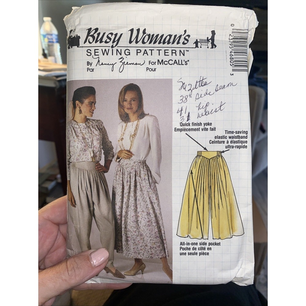Vintage 1990 Busy Woman’s McCalls Culottes Sewing Pattern 4680 Size 14 Cut Compl